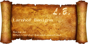 Larnhof Benigna névjegykártya